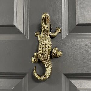 Solid Brass Alligator Door Knocker
